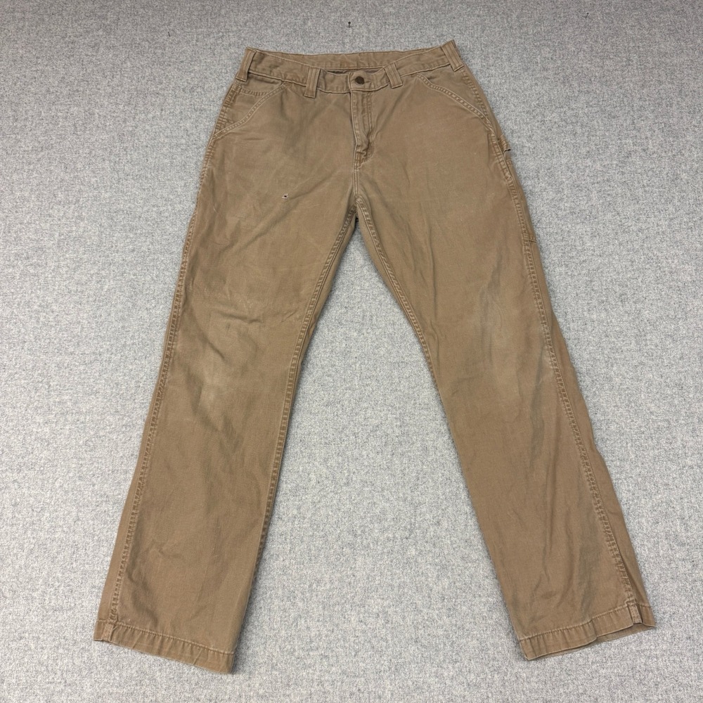 Carhartt Carpenter Pants 33x32 Dark Khaki B324 DKH Relaxed Fit Work Utility Mens